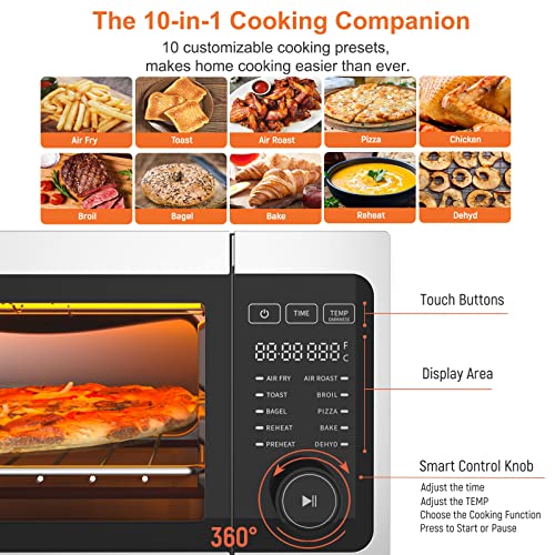 FABULETTA Toaster Oven Air Fryer Combo - 10-in-1 Convection Oven 1800W - Image 2