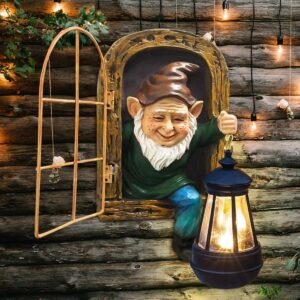 REYISO Fairy Garden Gnomes With Solar Lights