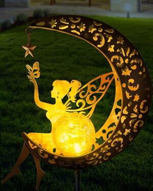 Vuees Fairy Moon Figurine Light Stake