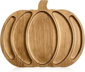 Sliner Fall Harvest Wooden Pumpkin Platter 15×12