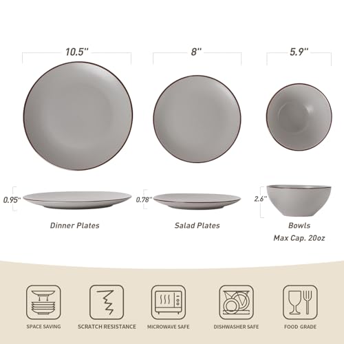 famiware Venus Stoneware Dinnerware Set, 12 Pieces - Image 3
