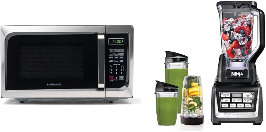 Farberware Farberware 900W Countertop Microwave, Ninja BL642 Blender