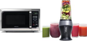 Farberware Farberware Countertop Microwave 900 Watts & Ninja QB3001SS Blender