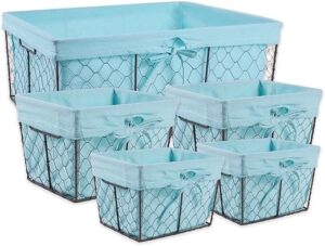 DII Farmhouse Chicken Wire Storage Baskets Set