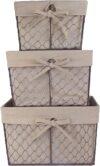 DII Farmhouse Chicken Wire Storage Baskets Set