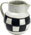 Creative Co-Op Farmhouse Stoneware Pitcher, Checker Design