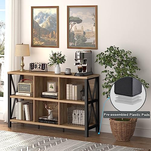 FATORRI 6 Cube Storage Organizer Bookshelf (Rustic Oak) - Image 4