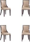 Manhattan Comfort Faux Leather Wingback Dining Chairs, Set Of 4