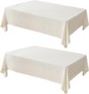 MikiUp Faux Linen Beige Tablecloth 60 x 84
