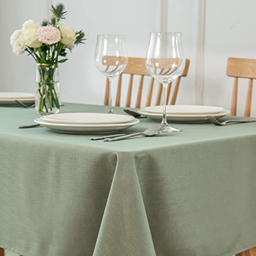 Faux Linen Textured Rectangle Tablecloth - Image 2