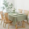 Faux Linen Textured Rectangle Tablecloth