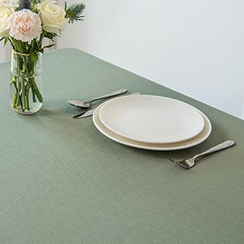 Faux Linen Textured Rectangle Tablecloth - Image 3