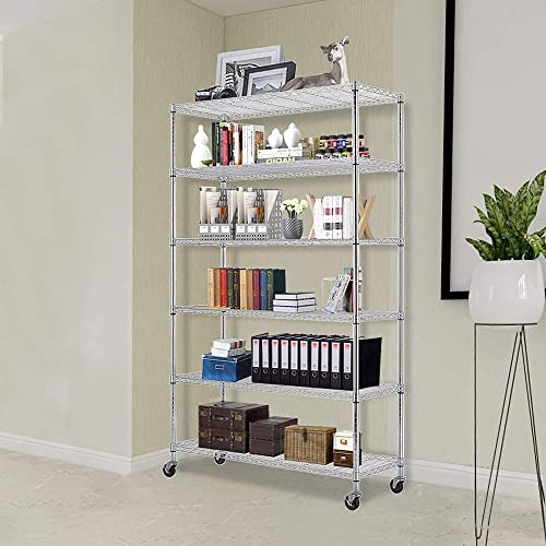 FDW 48"L×18"W×82"H Wire Shelving Utility Cart - Image 2