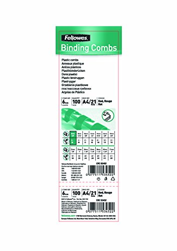 Fellowes 6 mm A4 Plastic Binding Combs - Image 2
