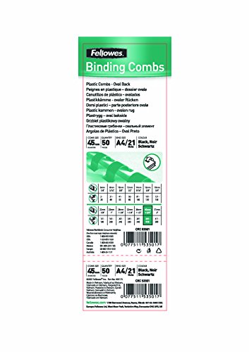 Fellowes Oval Plastic Binding Combs, White, 50-Pack - Image 2