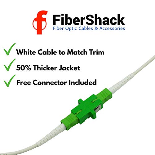 Fibershack White SC/APC Fiber Optic Cable 30ft - Image 2
