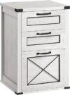 VASAGLE File Cabinet With 3 Drawers, Rustic White UOFC054T73