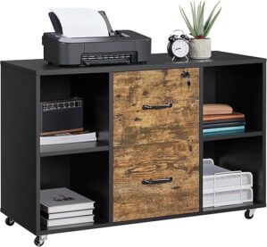 Yaheetech Filing Cabinet With 2 Drawers And Compartments