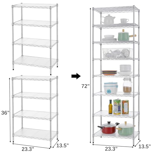 Finnhomy 8-Tier Adjustable Steel Wire Shelving Unit - Image 3