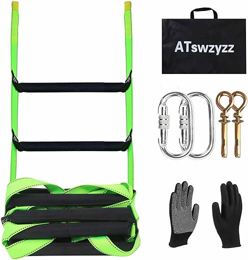 ATswzyzz Fire Escape Ladder, Flame Resistant, 49FT