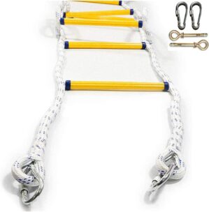 LAODOU Fire Escape Rope Ladder with Carabiners