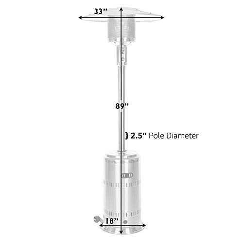 Fire Sense Patio Heater With Wheels, 50,000 BTU Output - Image 3