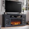 JXQTLINGMU Fireplace TV Stand With 36″ Electric Fireplace