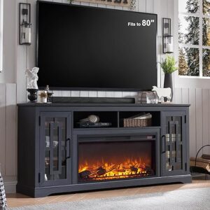JXQTLINGMU Fireplace TV Stand With 36″ Electric Fireplace