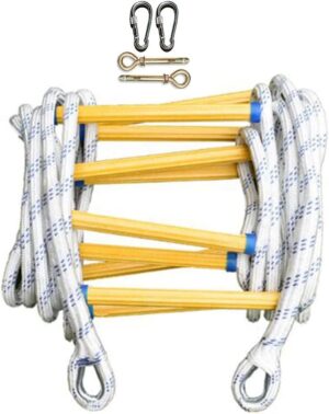 Generic Fireproof Rescue Ladder with Hooks, 65.6Ft