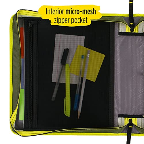Five Star 2 Inch Zipper Binder, Olive/Citrus (290360C) - Image 5