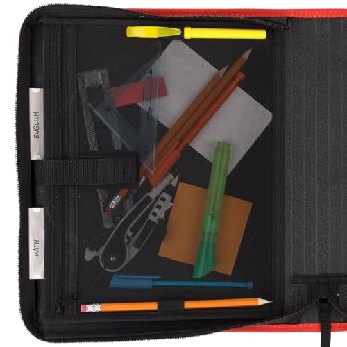 Five Star Zipper Binder, 1-1/2 Inch, 3-Pocket, Red (72206) - Image 3