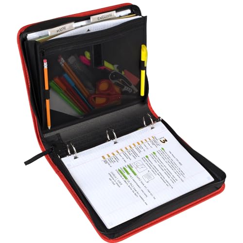 Five Star Zipper Binder, 1-1/2 Inch, 3-Pocket, Red (72206) - Image 4