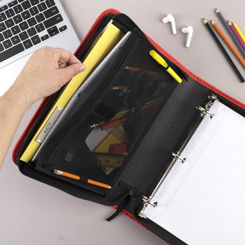 Five Star Zipper Binder, 1-1/2 Inch, 3-Pocket, Red (72206) - Image 5