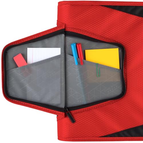 Five Star Zipper Binder, 1-1/2 Inch, 3-Pocket, Red (72206) - Image 2