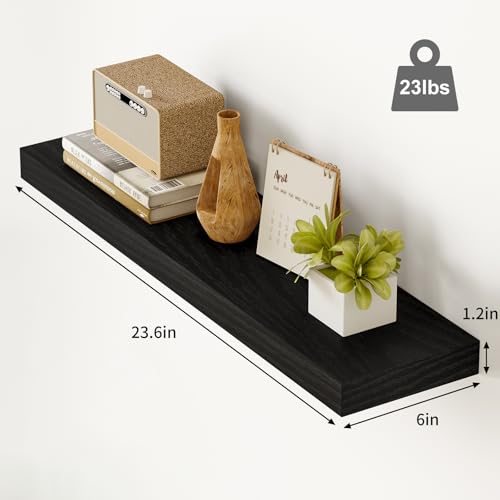 Fixwal 23.6in Floating Wall Shelves, Set of 3 - Image 3