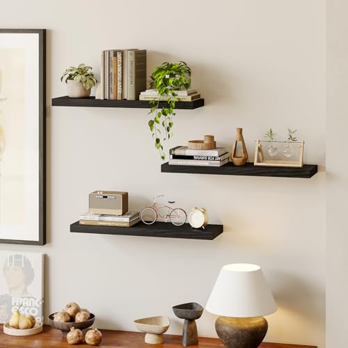 Fixwal 23.6in Floating Wall Shelves, Set of 3 - Image 2