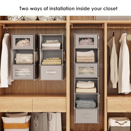 Fixwal 6-Shelf Hanging Closet Organizer With Drawers - Image 4
