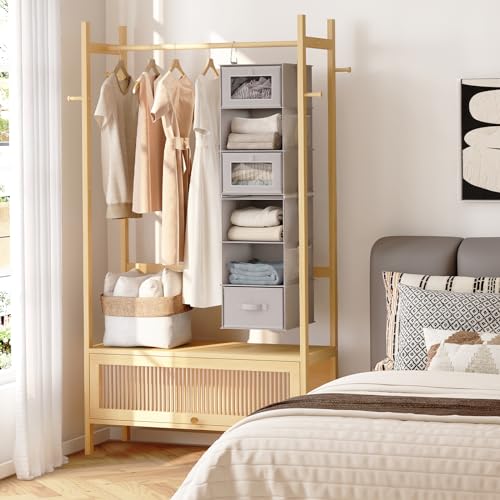 Fixwal 6-Shelf Hanging Closet Organizer With Drawers - Image 2
