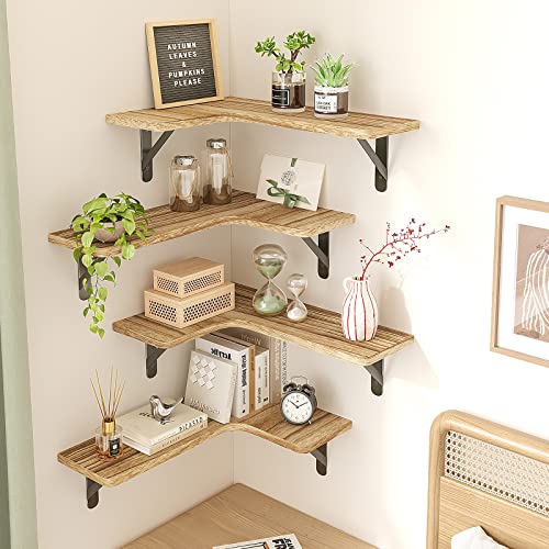 Fixwal Corner Floating Shelves, Set Of 5, Carbonized Black - Image 2