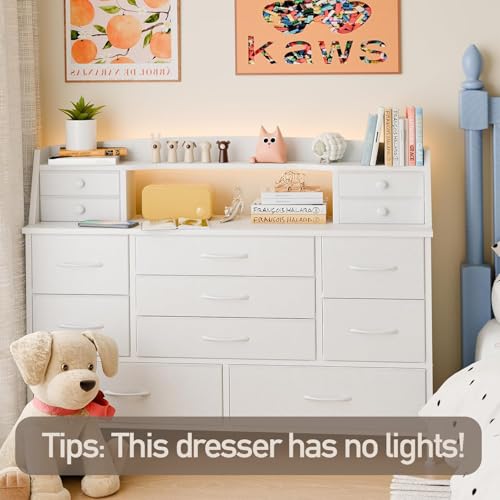 Fixwal White Dresser With 13 Drawers Fabric Chest - Image 4