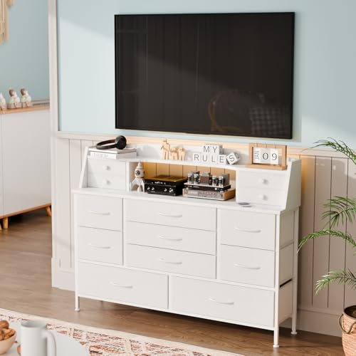 Fixwal White Dresser With 13 Drawers Fabric Chest - Image 5