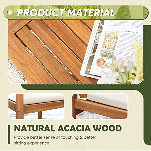 Flamaker Acacia Wood Patio Sofa Set - Image 4