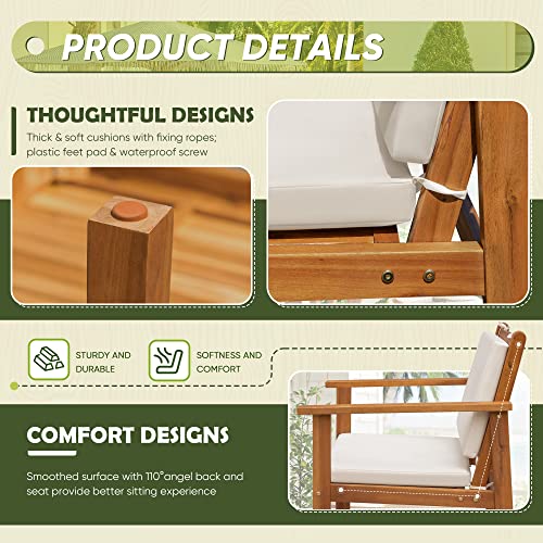 Flamaker Acacia Wood Patio Sofa Set - Image 5