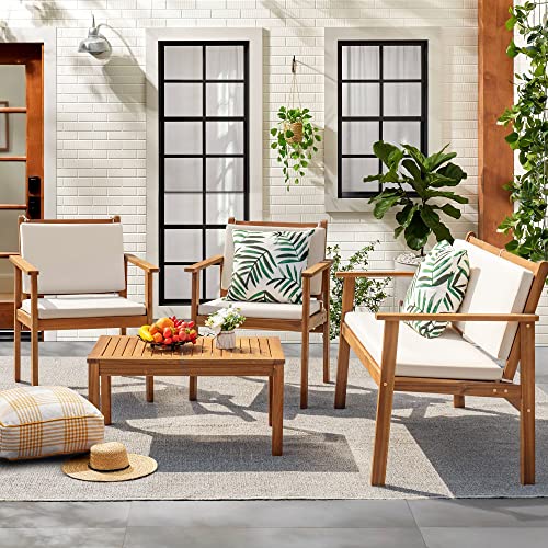Flamaker Acacia Wood Patio Sofa Set - Image 2