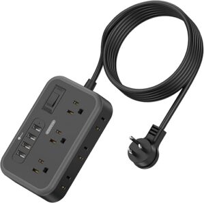 NTONPOWER Flat Plug Extension Cord With USB Ports