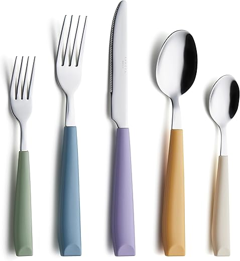 Annova Flatware Set With Colored Handles