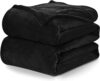 CozyLux Fleece Blanket Throw Black – 300GSM