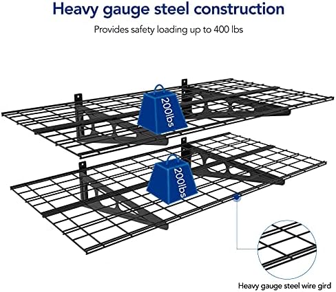 FLEXIMOUNTS Garage Shelving With Hooks, Black - Image 3