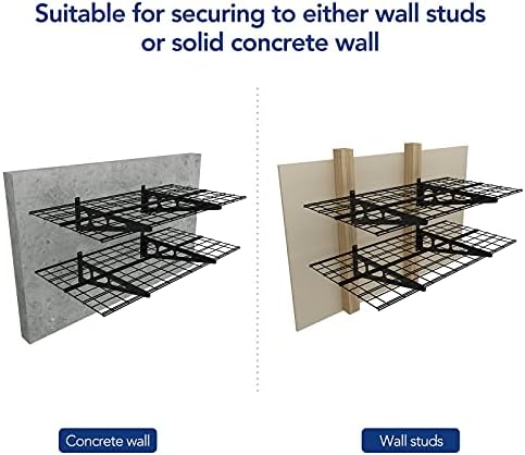 FLEXIMOUNTS Garage Shelving With Hooks, Black - Image 5