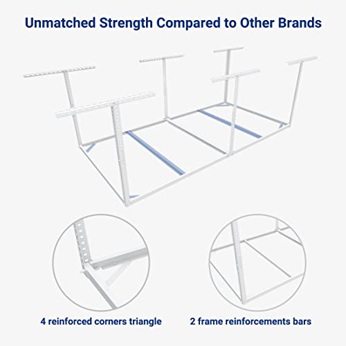 FLEXIMOUNTS Overhead Garage Storage Rack With Hooks - Image 4